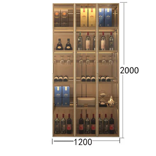 Minimalist luxury glass door wine cabinet all-aluminum glass cabinet sideboard cabinet partition hand-made