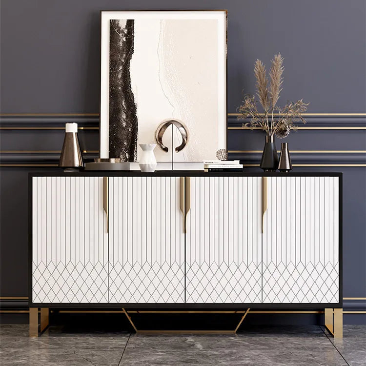 Minimalist luxury porch cabinet living room entrance American sideboard marble shoe cabinet