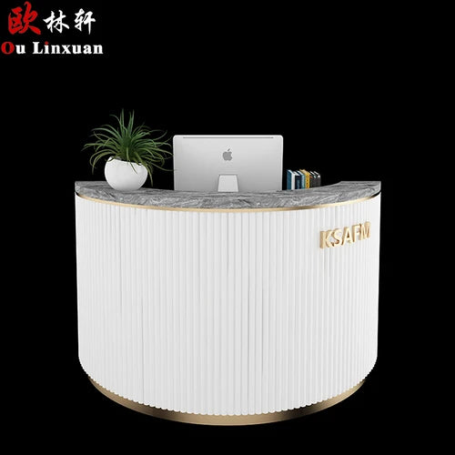 Minimalist modern barber shop paint reception desk beauty salon small front desk