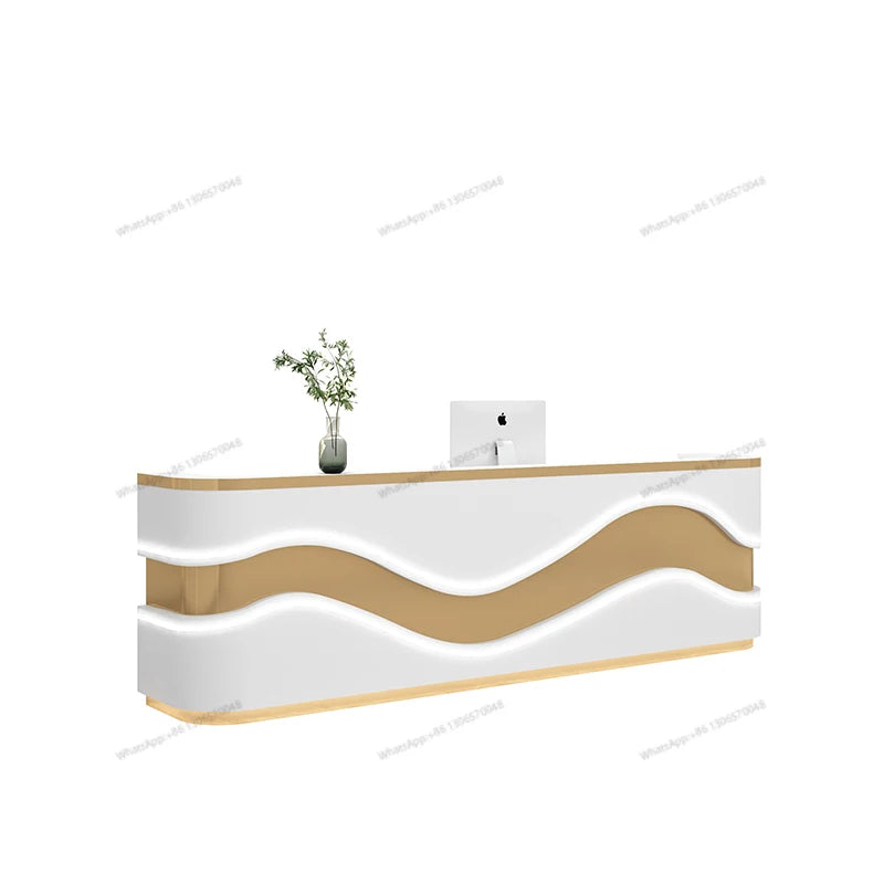 Minimalist modern beauty salon paint checkout counter company commercial front desk reception counter small live broadcast bar t