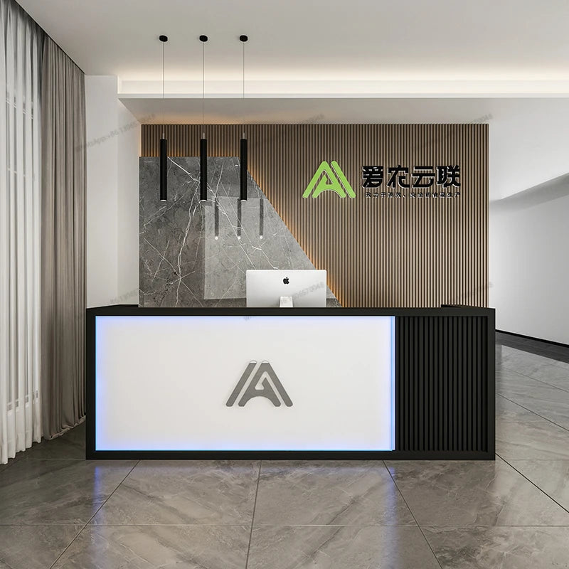 Minimalist modern company hotel sales department front desk curved reception desk beauty salon clubhouse commercial bar counter