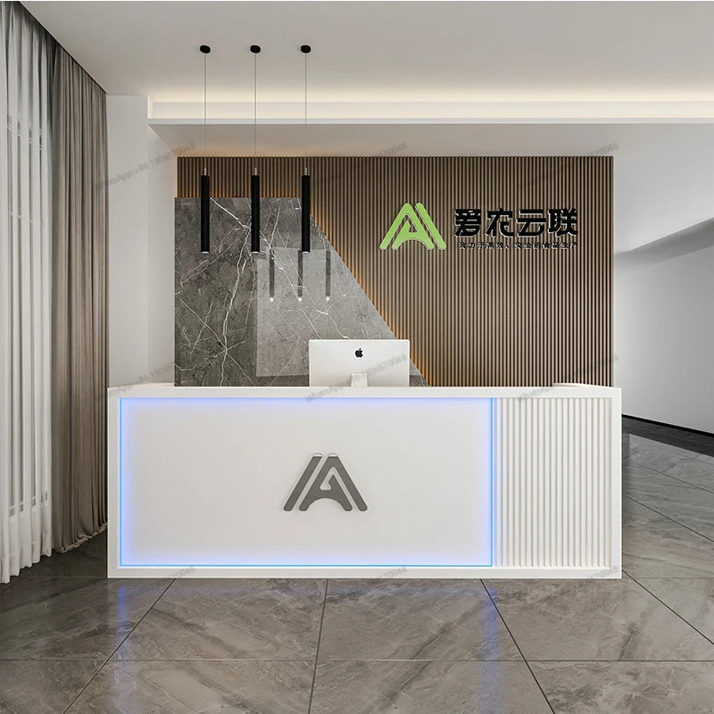 Minimalist modern company hotel sales department front desk curved reception desk beauty salon clubhouse commercial bar counter