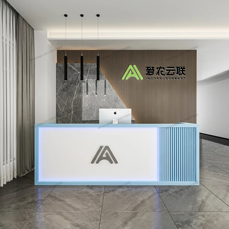 Minimalist modern company hotel sales department front desk curved reception desk beauty salon clubhouse commercial bar counter