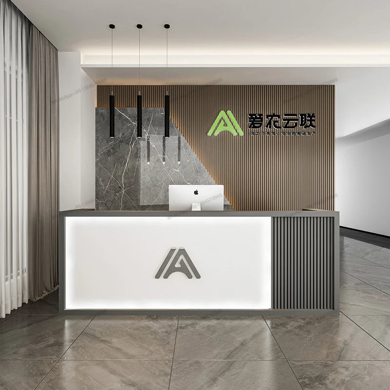 Minimalist modern company hotel sales department front desk curved reception desk beauty salon clubhouse commercial bar counter