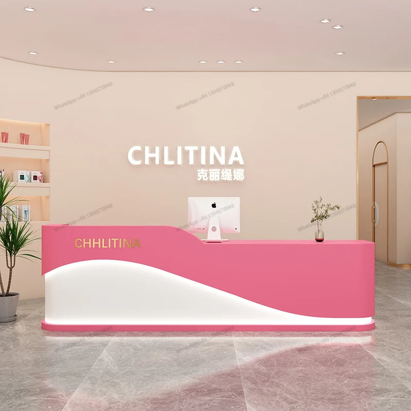 Modern Beauty Salon Clubhouse Front Desk Medical Beauty Dental Shop Small Cashier Company Hotel Commercial Reception Desk