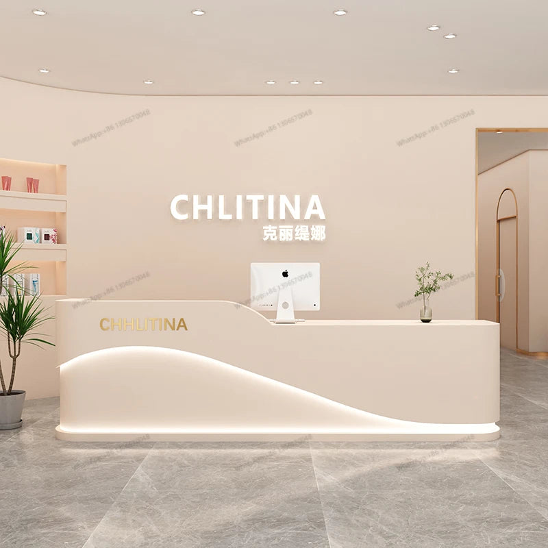 Modern Beauty Salon Clubhouse Front Desk Medical Beauty Dental Shop Small Cashier Company Hotel Commercial Reception Desk