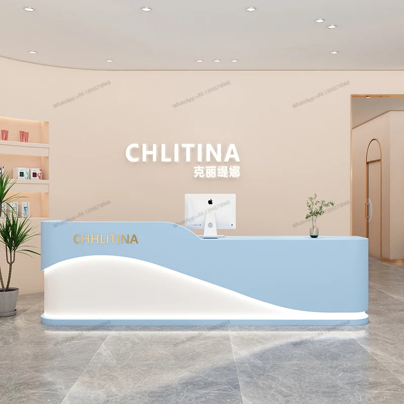 Modern Beauty Salon Clubhouse Front Desk Medical Beauty Dental Shop Small Cashier Company Hotel Commercial Reception Desk