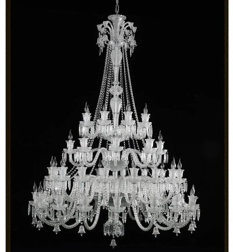 Modern Crystal Chandelier Villa Hotel Hall Living Room Ceiling Pendant Lighting Indoor Home LED Candle Crystal Hanging Lamps