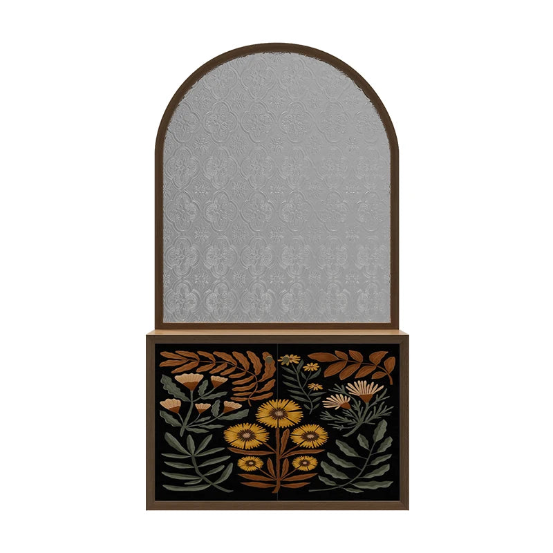 Modern French style wooden entrance door, living room, shoe cabinet, Begonia glass screen partition, dining room, bathroom, cove