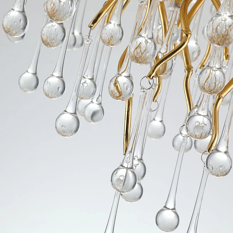 Modern LED Crystal Chandeliers Loft Oval Gold Luster Bedroom for Living Room Villa Indoor Decor Restaurant Pendant Lamp Lighting