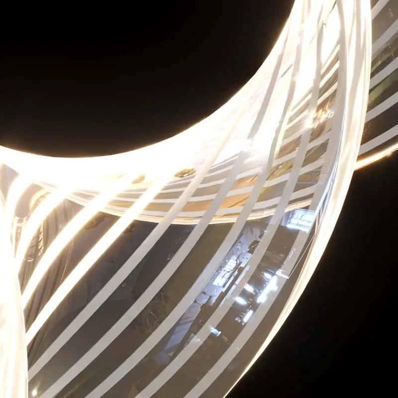 Modern LED Crystal Staircase Chandelier Luxury Creative Design Hallway Villa Hanging Lamps Large Indoor Acrylic Lighting Fixture