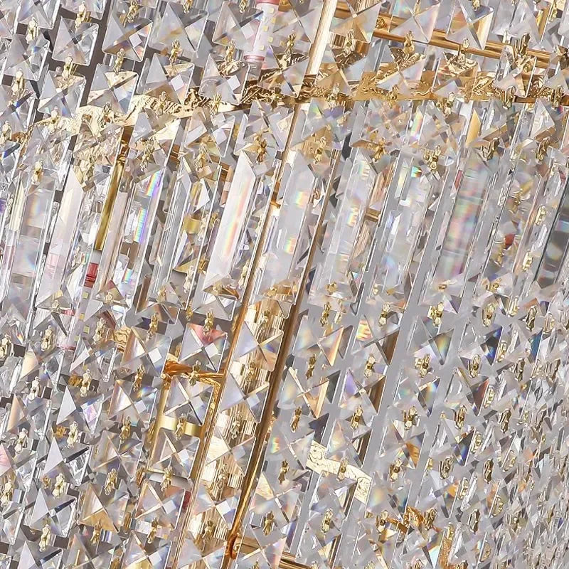Modern Large Crystal Stair Chandelier For Luxury High House Villa Home Decoration Ceiling Hanging Light Fixture Gold/Chrome