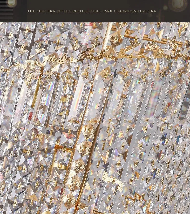 Modern Large Crystal Stair Chandelier for Luxury High House Villa Home Decoration Ceiling Hanging Light Fixture Gold/Chrome