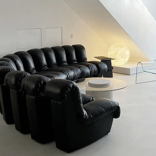 Modern Living Room Sofas Luxury Minimalist Recliner Sectional Leather Sofa Arm Lounge Sectional Curved Fauteuil Salon Decoration