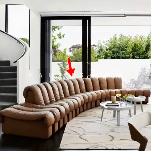Modern Living Room Sofas Luxury Minimalist Recliner Sectional Leather Sofa Arm Lounge Sectional Curved Fauteuil Salon Decoration