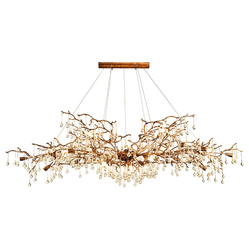 Modern Luxury Gold Crystal LED Chandelier Lighting LOFT Villa Large Lustre Pendant Lamp For Living Room Hotel Art Decor Lighting