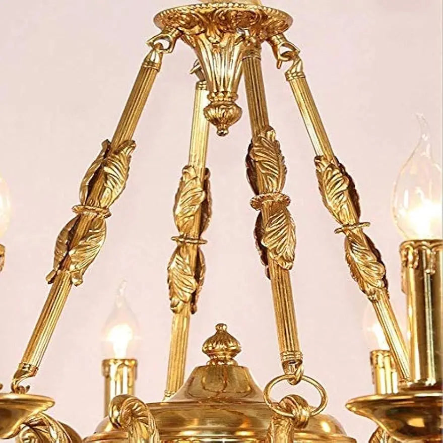 Modern Minimalist Chandelier G9 French All Copper Living Room Ceiling Lamp European Style Villa Chandelier Study Bedroom LampE14