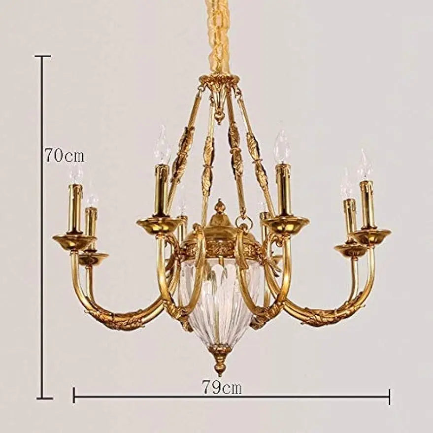 Modern Minimalist Chandelier G9 French All Copper Living Room Ceiling Lamp European Style Villa Chandelier Study Bedroom LampE14