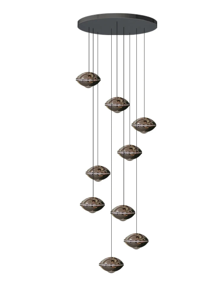 Modern Simple LED Staircase Chandelier Indoor Attic Lighting Fixtures Living Room Creative Villa Hall Duplex Loft Pendant Light