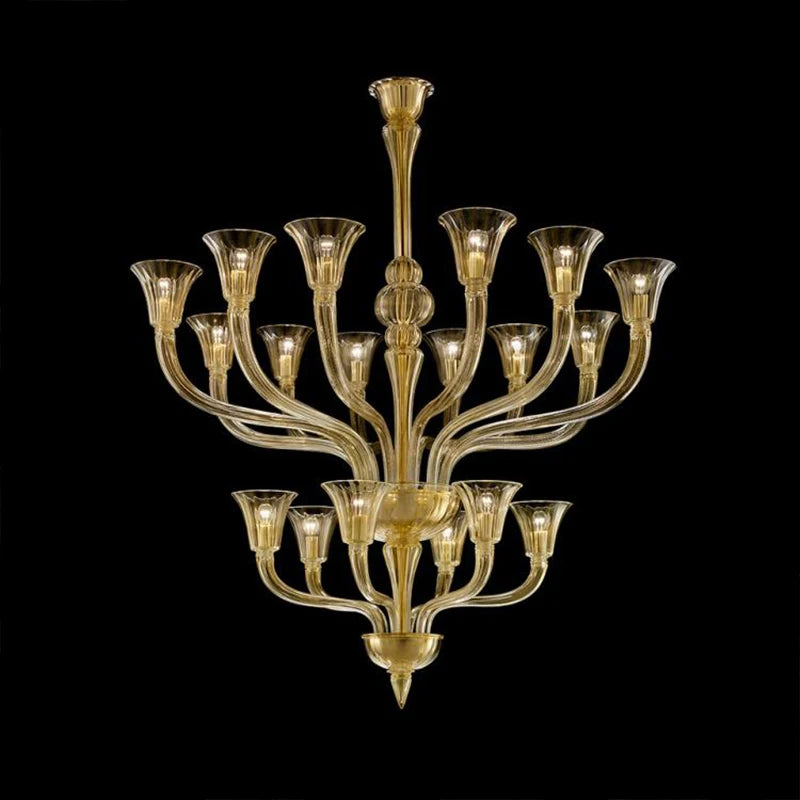 Modern Style Indoor Decoration Living Room Ceiling Hotel Lobby Staircase Villa Gold Transparent Crystal Led Luxury Chandelier