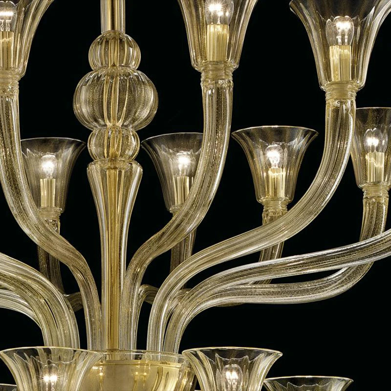 Modern Style Indoor Decoration Living Room Ceiling Hotel Lobby Staircase Villa Gold Transparent Crystal Led Luxury Chandelier