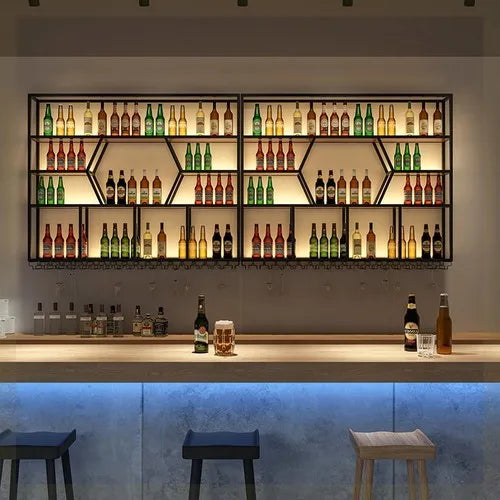 Modern Wall Bar Cabinet Shelf Bottles Metal Luxury Vino Home Wine Holder Restaurant House Beer Stojak Na Wino Bar Decorations