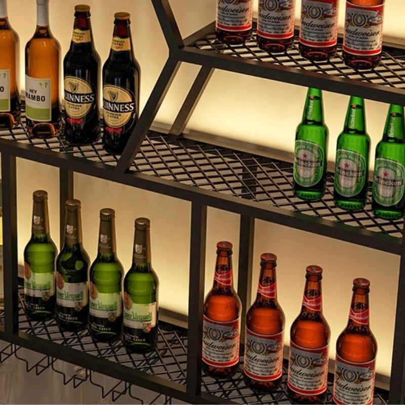 Modern Wall Bar Cabinet Shelf Bottles Metal Luxury Vino Home Wine Holder Restaurant House Beer Stojak Na Wino Bar Decorations