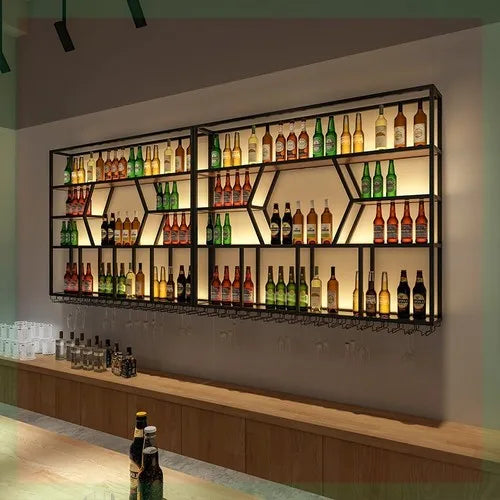 Modern Wall Bar Cabinet Shelf Bottles Metal Luxury Vino Home Wine Holder Restaurant House Beer Stojak Na Wino Bar Decorations
