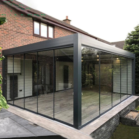 Modern Waterproof Outdoor Pergola Patio Bioclimatic 3X3m 3x4m Motorized Louver Aluminum Pergola Metal Pavilion