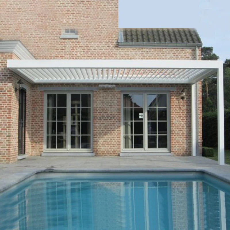 Modern Waterproof Outdoor Pergola Patio Bioclimatic 3X3m 3x4m Motorized Louver Aluminum Pergola Metal Pavilion