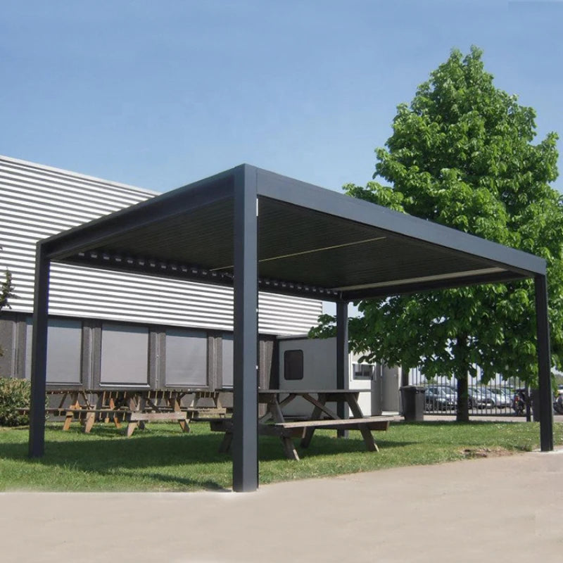 Modern Waterproof Outdoor Pergola Patio Bioclimatic 3X3m 3x4m Motorized Louver Aluminum Pergola Metal Pavilion