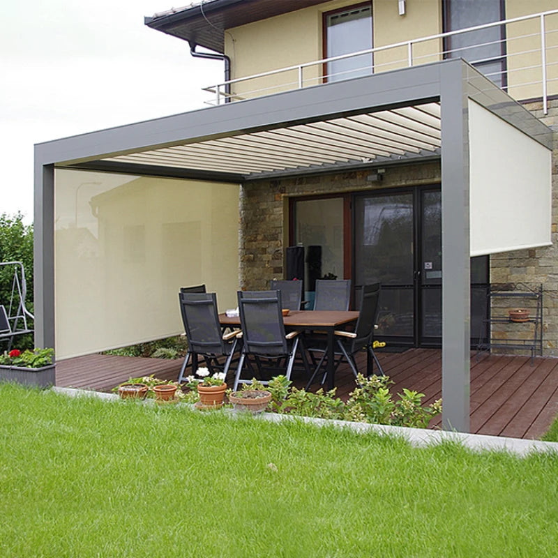 Modern Waterproof Outdoor Pergola Patio Bioclimatic 3X3m 3x4m Motorized Louver Aluminum Pergola Metal Pavilion
