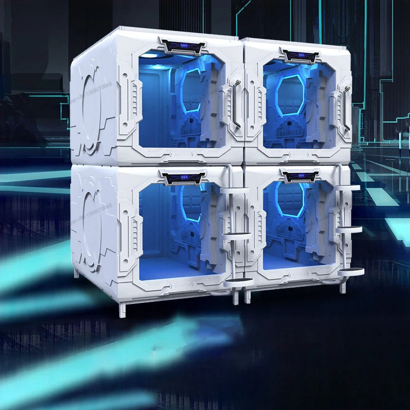 Modern capsule esports hotel bed, space cabin sleep bed, mini cabin, Japanese style vertical cabin, single student boarding and