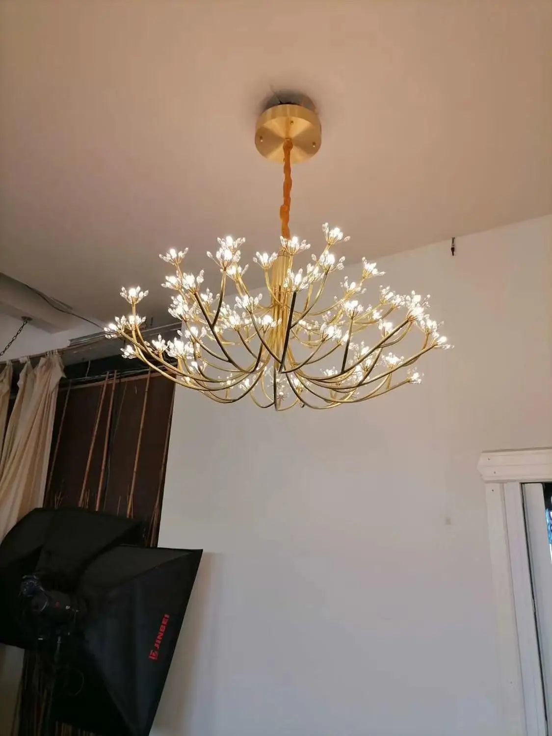 Modern hotel lobby large chandelier villa chandelier glass chandelier Nordic minimalist retro modern American chandelier