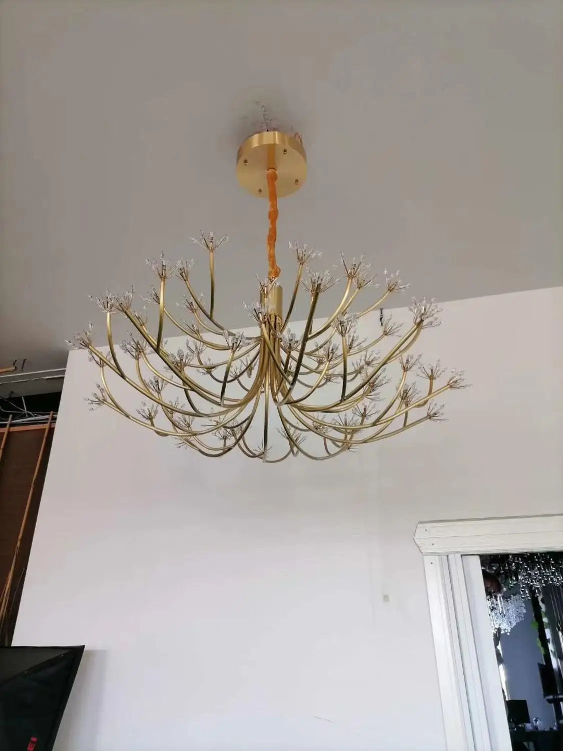Modern hotel lobby large chandelier villa chandelier glass chandelier Nordic minimalist retro modern American chandelier