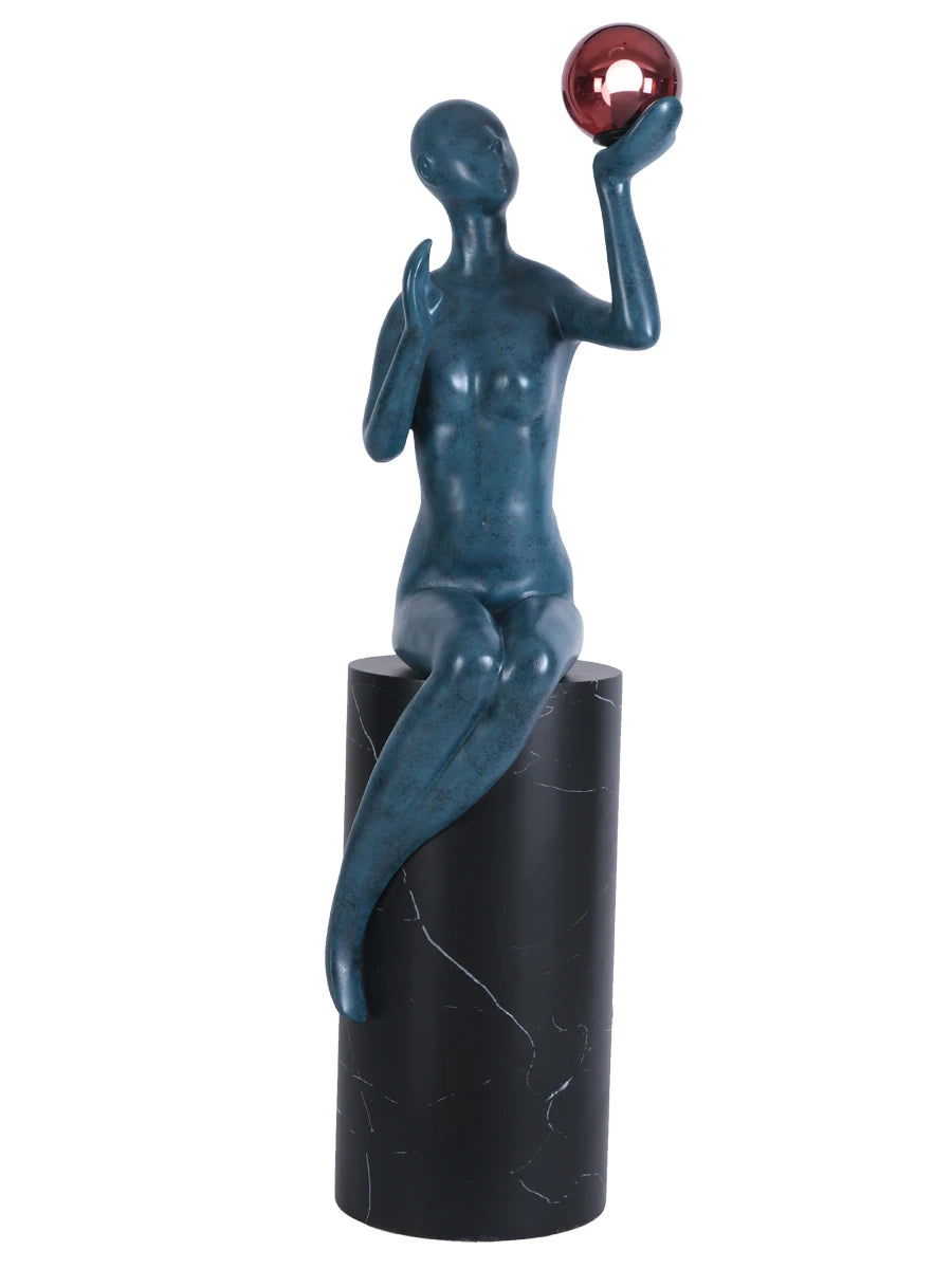 Modern humanoid art decoration floor lamp, hotel lobby, home, living room, creative figures, floor sculpture, large decoration