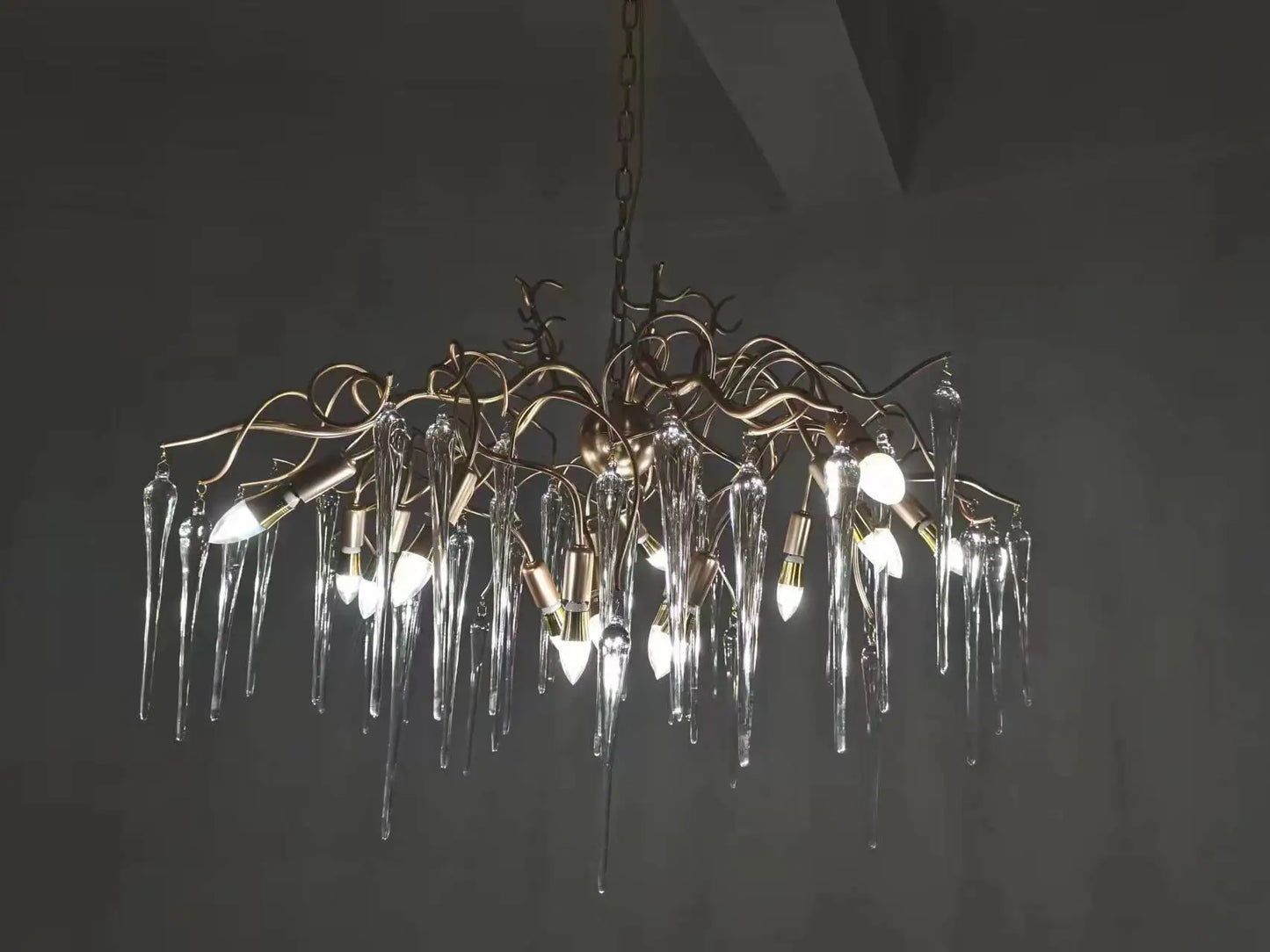 Modern living room chandelier crystal personality simple villa dining room bedroom French designer model office lamps