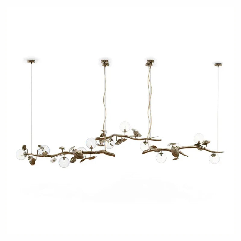 Modern luxury villa living room dining room chandelier art creative full copper teahouse bar table lamp