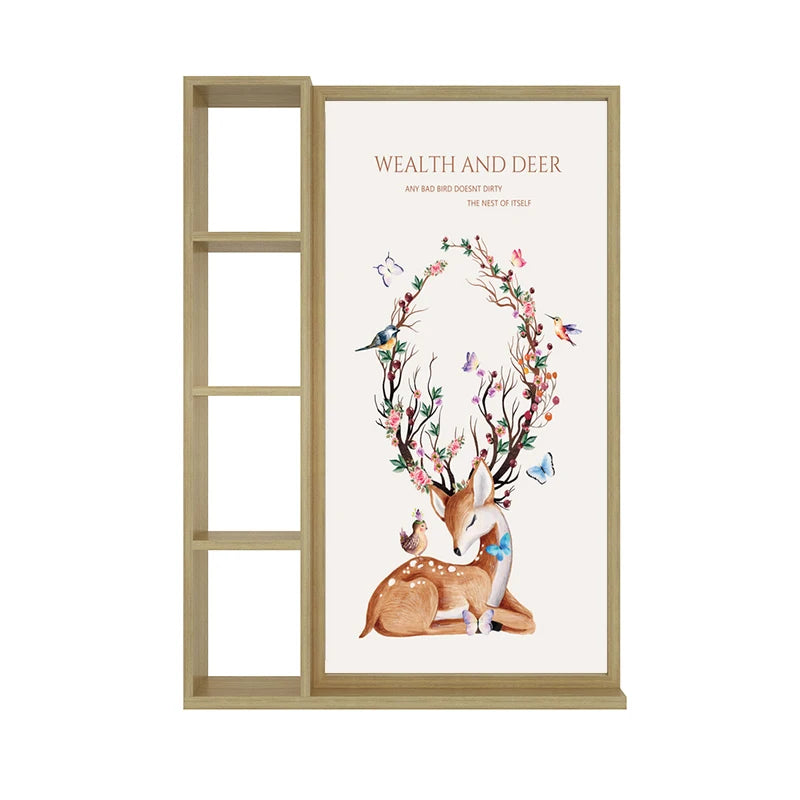 Modern minimalist household entrance, foyer, shelf, screen partition, living room, Nordic decoration, solid wood semi transparen