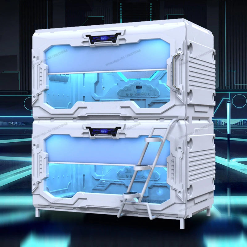 Modern minimalist large opening space capsule bed, esports hotel, school dormitory, single person up and down bunk, Japanese cap