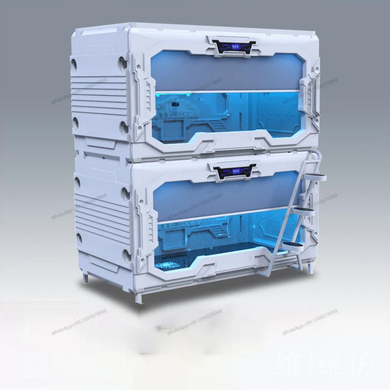 Modern minimalist large opening space capsule bed, esports hotel, school dormitory, single person up and down bunk, Japanese cap