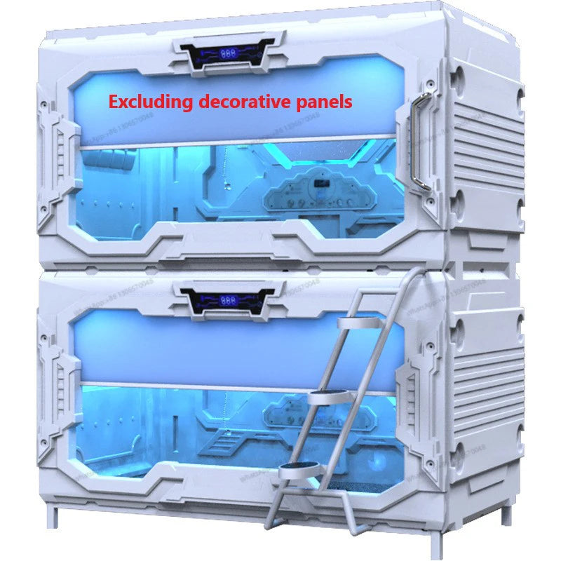 Modern minimalist large opening space capsule bed, esports hotel, school dormitory, single person up and down bunk, Japanese cap