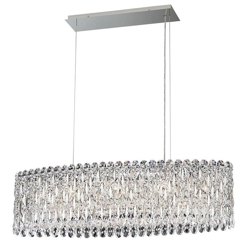 Modern minimalist restaurant crystal long chandelier model house villa bar imported Egyptian crystal lamps