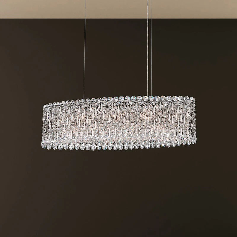 Modern minimalist restaurant crystal long chandelier model house villa bar imported Egyptian crystal lamps