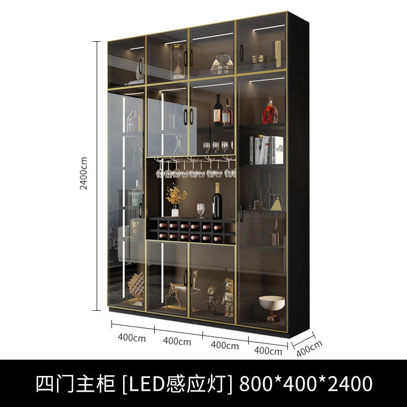 Modern minimalist wine cabinet against the wall living room home glass door custom restaurant wine cabinet