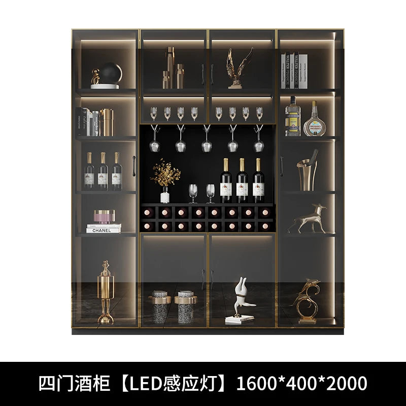 Modern minimalist wine cabinet against the wall living room home glass door custom restaurant wine cabinet