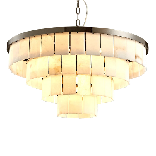 Modern new Chinese marble living room chandelier simple round dining room bedroom villa hotel private room lamps