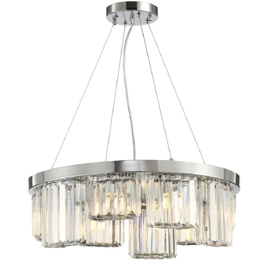 Modern silver crystal chandelier designer irregular shape living room lamp simple creative villa hotel LED chandelier