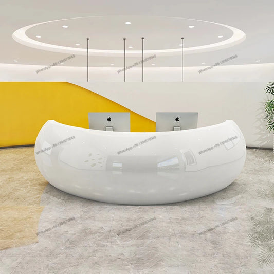 Modern simple arc bar Aesthetic medicine shop front desk FRP baking varnish bar company hotel reception desk