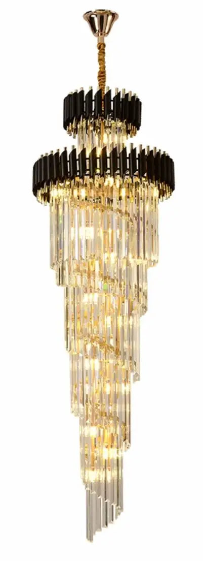 Modern stair crystal chandelier Nordic duplex building living room chandelier luxury villa decoration lamp